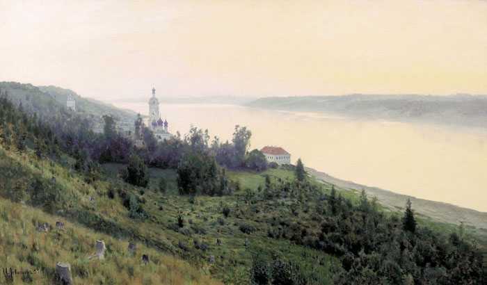«Вечер. Золотой Плёс», 1889 год, Исаак Левитан. «Вечер. Золотой Плёс», 1889 год, Исаак Левитан.